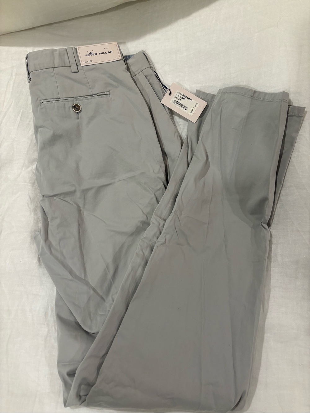 NWT Peter Millar Men's Light Gray Dress Pants 34